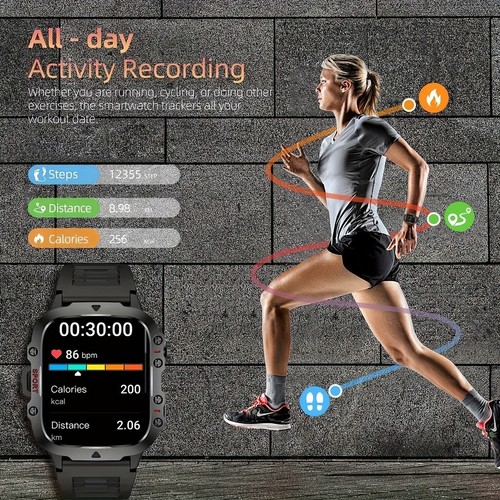 1.96'' Large Touch Screen Smartwatch (Answer/Make Call) With 100+ Sports Modes - 第 9/13 張圖片