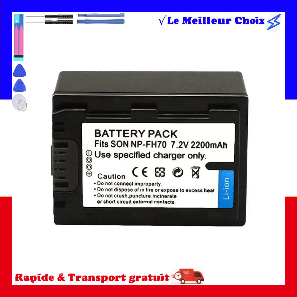 2 Batterie Blumax NP-FH100 Compatibili Sony – 2400mAh, 6,8V, Per Videocamere DCR E SR Series