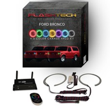Rgb Multi Color Led Halo Kit With Wifi App For 1992-1996 Ford Bronco Headlights