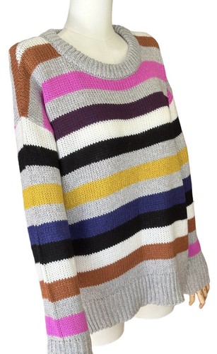 NWT Allison Joy MultiStripe Round Neck Long Sleeve Pullover Sweater Women's S - Picture 7 of 14
