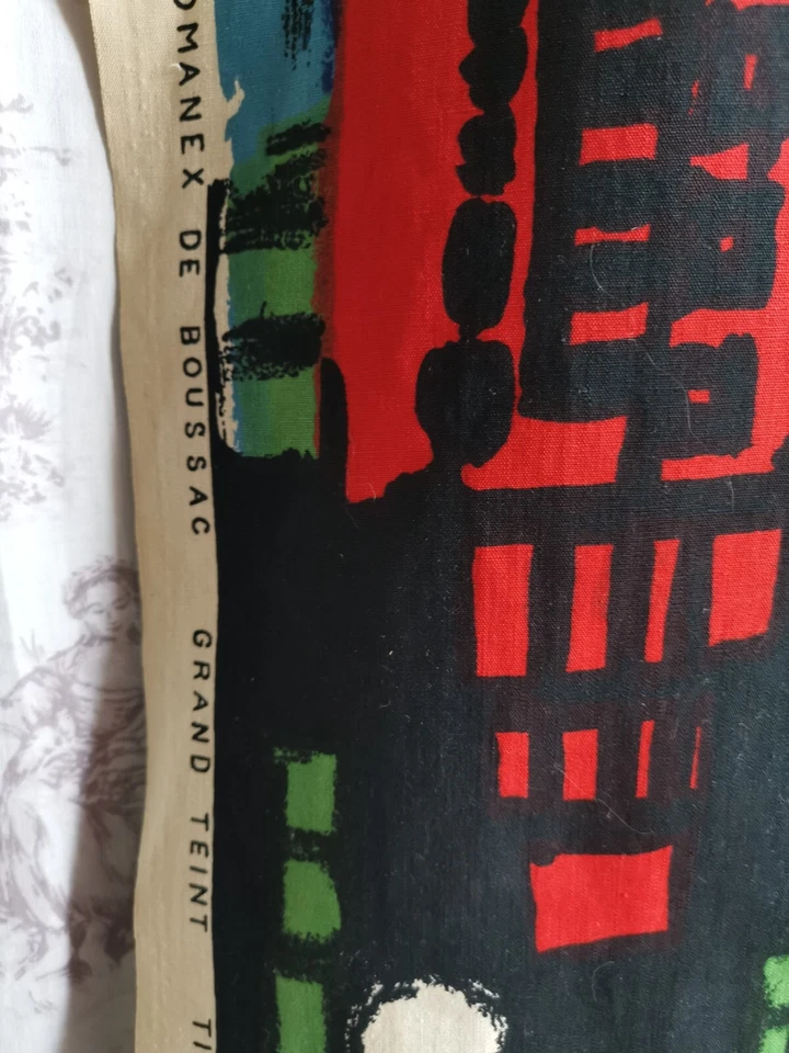 tissus Vintage Romanex de Boussac Pierre Jean Clair Mirage 188 x 60 / 38 x 60 - Photo 4/4