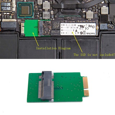 M.2 NGFF SSD Card 12 + 6 Pin Adapter Board for MacBook Air 2010 2011 A1370 .KE