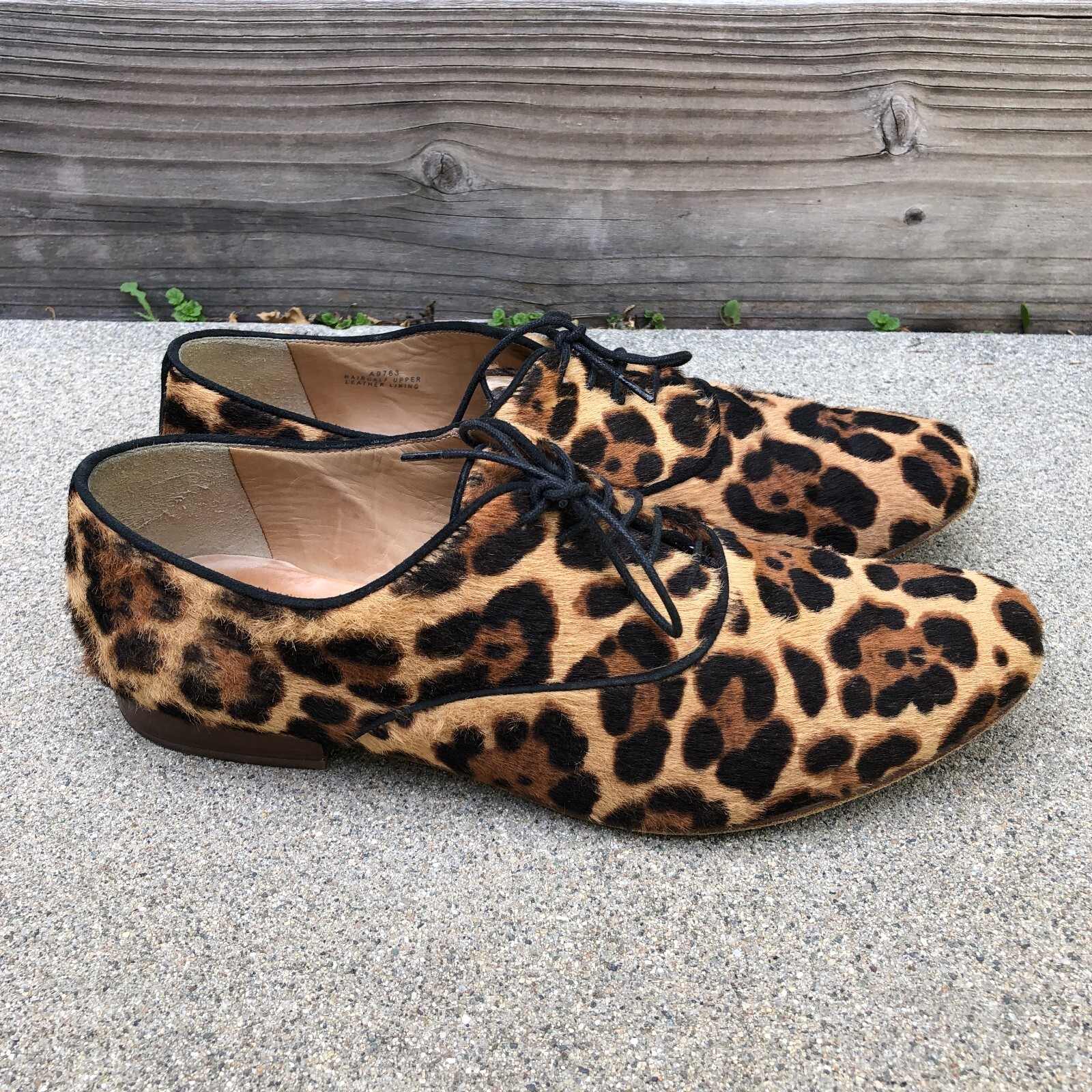 Vintage J. CREW Oxford Shoes Women's 8.5 M Leather Calf Har Cheetah Loafers Lace eBay