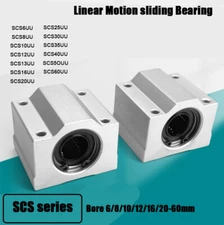 SCS6UU - SCS60UU Linear Motion Shaft Sliding Bearing Block 6mm - 60mm Bore CNC