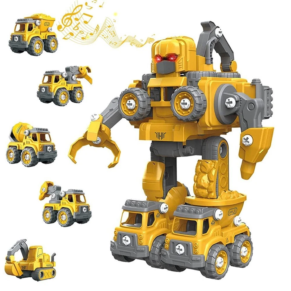 Take Apart Robot Toys Vehicle Set 5 in 1 STEM Toys for 4 5 6 7 8 Year Old Boys - Image 3 of 4