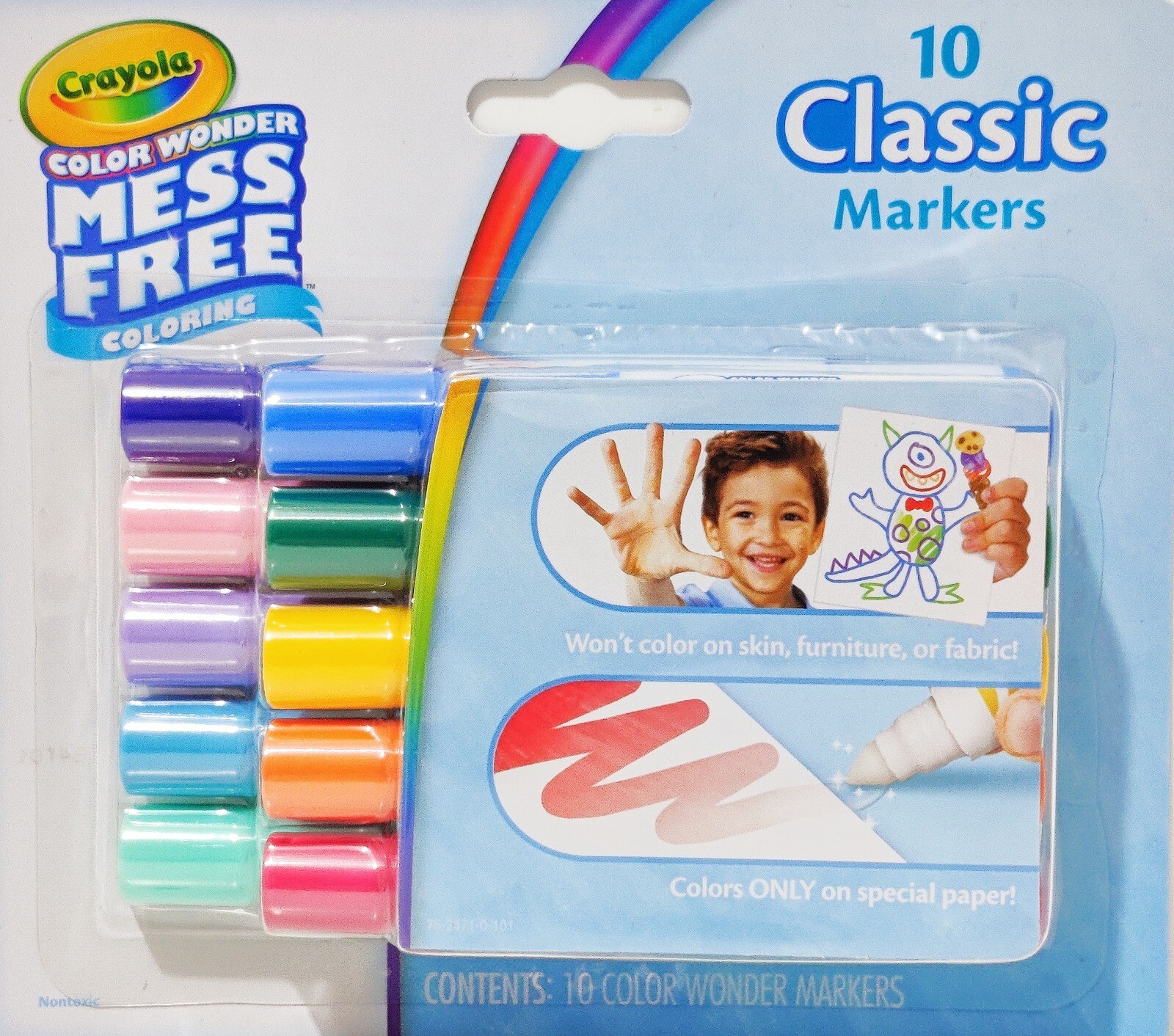 Crayola Color Wonder Mess Free Coloring 10 Count Classic Mini Markers 75-2471