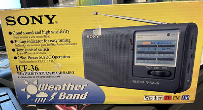 Sony Portable Radio Model ICF-36 Quad Band Weather/TV/AM/FM Tested ...