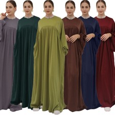 Ramadan Women Muslim Maxi Dress Robe Islamic Long Robes Kaftan Arab Party Gown