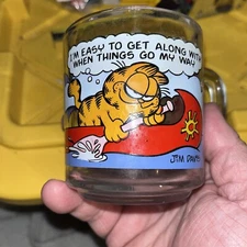 Vintage GARFIELD Collectible Drinking Glass Mug 1978 MCDONALD'S Jim Davis