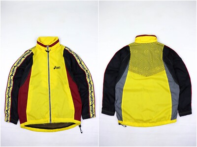 80-90s Vintage Asics Reflective 3D Print Track Windbreaker Jacket Size L