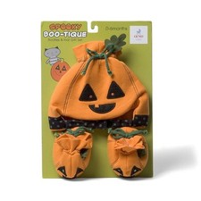 GUND Boo-Tique Pumpkin Hat Baby Bootie Infant 0-6 Months Halloween Costume