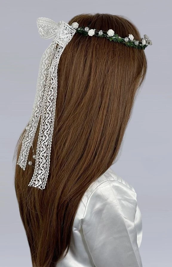 Kopfschmuck Haarschmuck Haargesteck zum Kommunionkleid weiß *40 - Bild 3 von 3