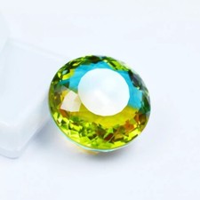 Tourmaline Bi-Color Natural Big Size Round Shape EGL Certified 86 Ct Gemstone