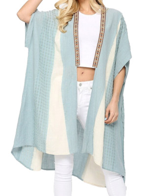 FUNKY STUFF hi-low open cotton TOP JACKET CARDIGAN COVERUP KIMONO 4X Free ship