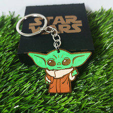 Llavero de madera Baby Yoda, Star Wars, regalo geek, para nerds, regalo de papá, novio