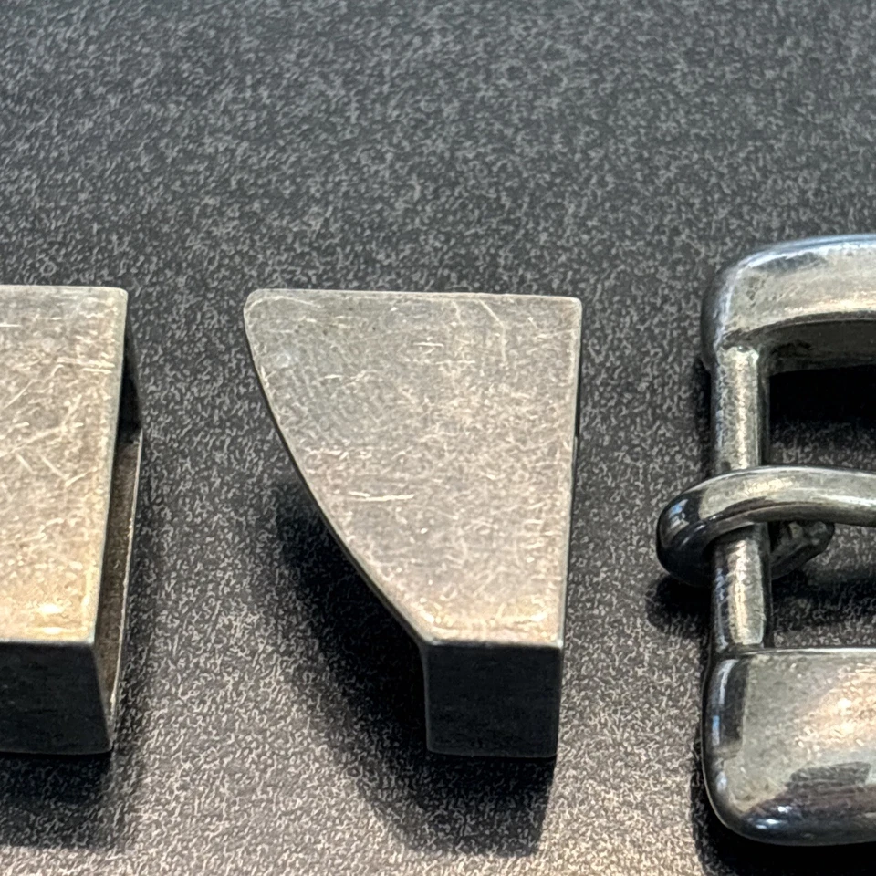 Cordón Barry Kieselstein 1981 plata esterlina moderno hebilla de cinturón + 2 guardianes 1353 Q Foto 3 de 4