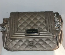 Christian Lacroix Gold Leather Chain Strap Shoulder Bag Handbag Purse