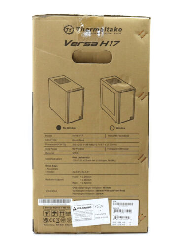 Thermaltake Versa H17 Micro ATX Case (Black) CA-1J1-00S1NN-00 - Picture 2 of 6