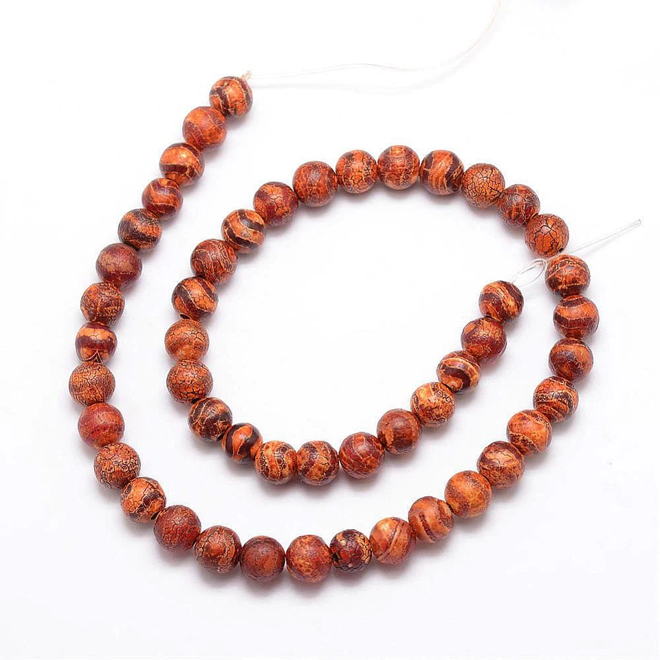 Tibet DZI Achat Buddha Perlen 8mm Natur Edelstein Rund Tibetanischer Beads G788 - Bild 3 von 4