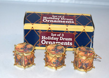 Giftco Inc Set of 3 Holiday Drum Christmas Ornaments