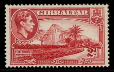 GIBRALTAR GVI SG124c, 2d carmine, M MINT.