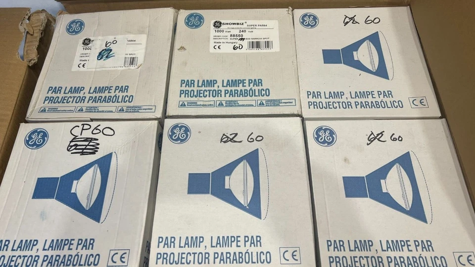 CP60 1000w Par Lamps Set of 6 GE 88551  GX16d Theatre Stage Lighting Parcan2 - Image 4 of 4