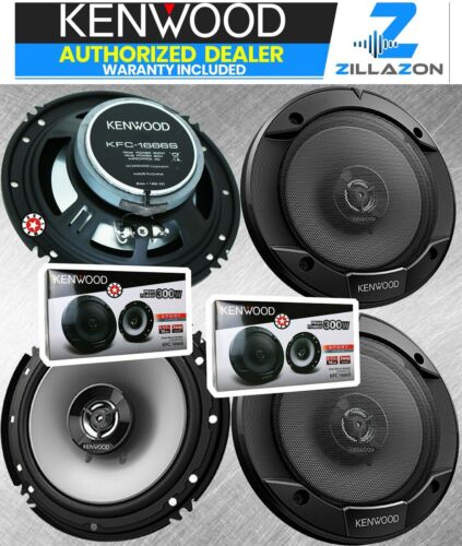 2 Pair Kenwood KFC-1666S 6.5 Inch 300 Watt 2-Way Car Audio Door Coaxial Speakers - Picture 1 of 5