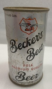 1950's BECKER'S BEST STEEL BEER CAN- GOOD CONDITION, BOTTOM OPENED!