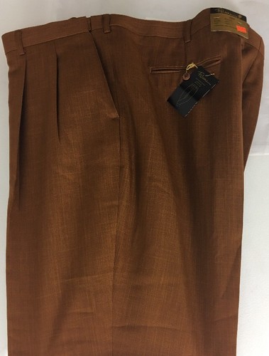 Nuovo con etichette Falcone a pieghe 90% POLIESTERE 10% Rayon Estate  Ruggine Pantaloni Da Uomo Taglia 52/37 | eBay