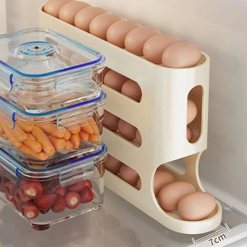 Dispenser organizer portauova da 30 Uova frigo verticale salvaspazio igienico - Foto 2 di 3
