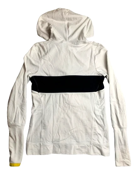 VETEMENTS Giacca Nike donna media bianca nera full zip livestrong felpa con cappuccio vestibilità asciutta donna