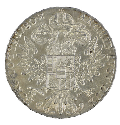 VERY FINE ANTIQUE AUSTRIA 1780 SF MARIA THERESA THALER SILVER COIN