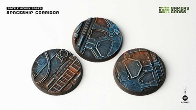 GamersGrass Spaceship Corridor Battle Ready Bases Rund 50mm x3 plastic round