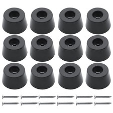suiwotin 12pcs Round Rubber Feet Bumpers, 1" 25mm W x 1/2" 13mm H