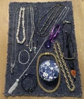 Vintage Estate Costume Jewelry Lot ! 15 Items Plus Tin Trinket Box