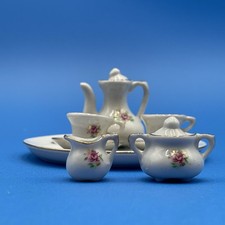 Vintage Mini China Tea Set Pink Roses 8 Piece