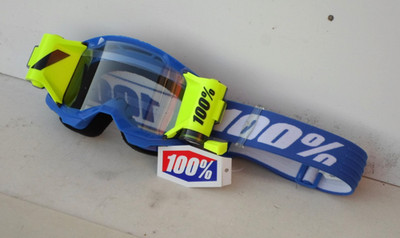 100% Strata 2 Brille mit Roll Off System mit 2 Rollen Schutz Film Blau