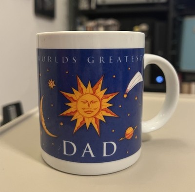 Vintage 90s Celestial  Worlds Greatest Dad  Mug | Sun Moon Stars Whimsigothic