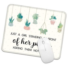 PUVOXHO Girl Asking Them not to Die Square Mouse 10.15 x 8.30 inches, white