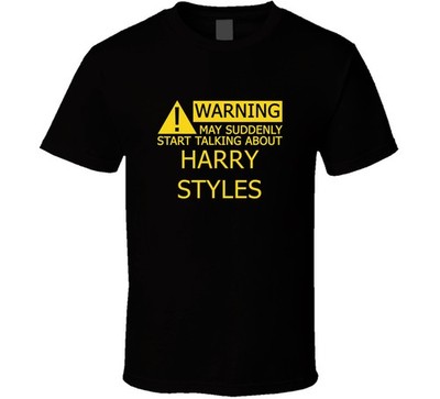 Warning May Start Talking About Harry Styles Funny Black T Shirt