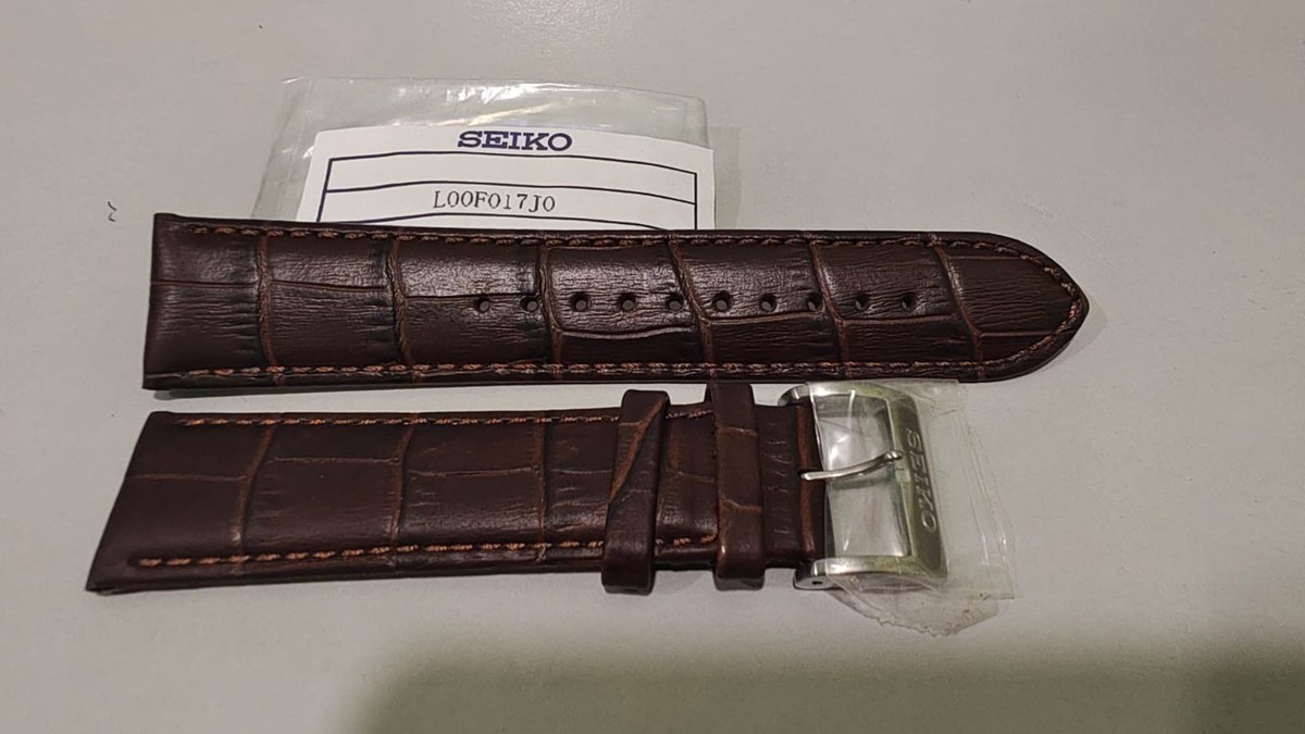 Seiko Strap L00F017J0 Maroon Genuine Calf Leather 22mm Original