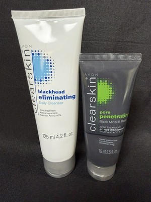 Avon CLEARSKIN Pore Penetrating Black Mineral Mask and Dialy Cleanser