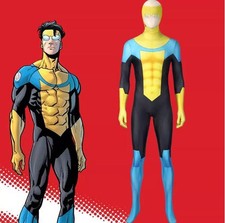 Invincible Cosplay Jumpsuit Mark Grayson Costume Halloween Bodysuit Suit Zentai
