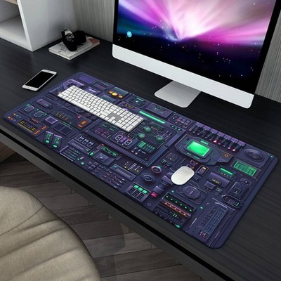 40*90cm Futuristic Control Panel Pad for Desk, Gaming, Office Decor, Non-Slip Ru