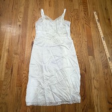 Vintage White Lace Trim Slip Dress Camisole Full Slip Lingerie Women's
