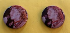 Vintage Lot Of 2 Def Leppard Rockband Concert Pins 1 1/4  Round