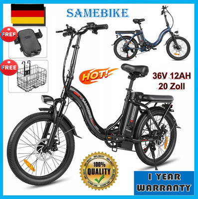 Samebike CY20 250W Electric Bike 36V12Ah Folding City E-Bike 20inch 25KM/H EU