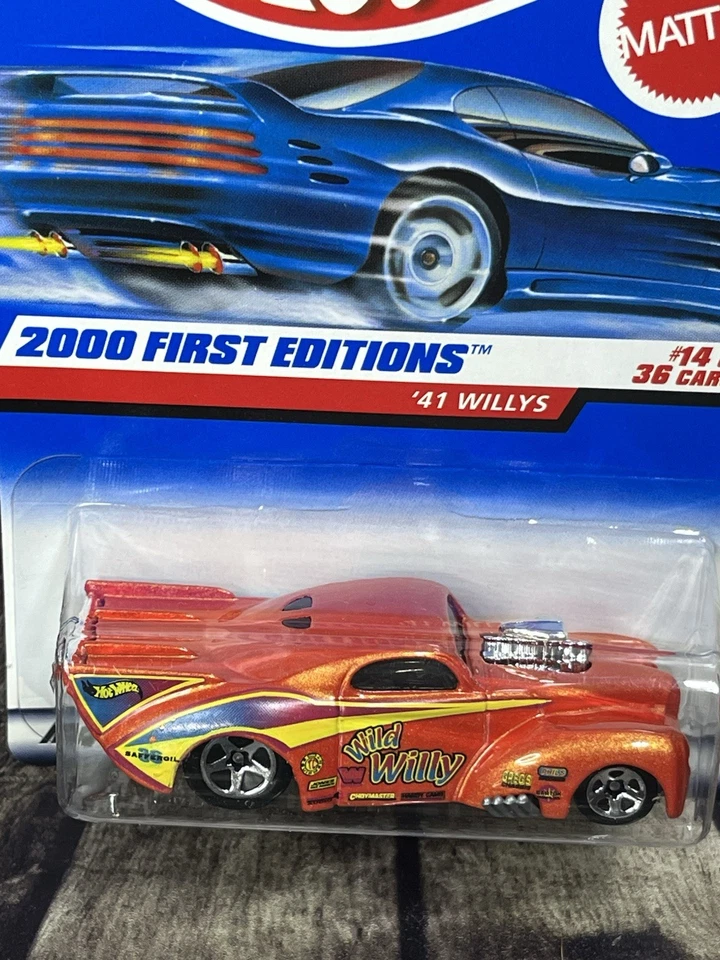 Hot Wheels 1941 Willys Wild Willy Dragster 1:64 Orange Diecast Sealed NM Cond - Image 3 of 4