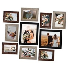 Picture Frames Collage Wall Decor 10-Pack, Gallery Wall Frame Black Gray Brown