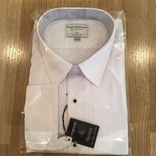 Mens Simpson and Ruxton White standard collar Dress Shirt . Size 19.5 collar